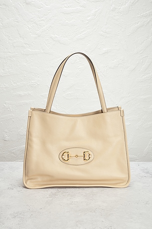 FWRD Renew Gucci Horsebit 1955 Tote Bag in Beige