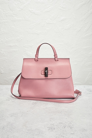 FWRD Renew Gucci Bamboo Daily Handbag in Pink