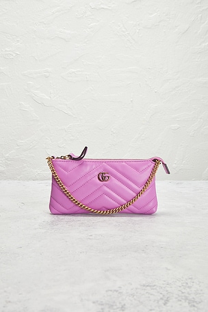 FWRD Renew Gucci GG Marmont Pouch in Pink