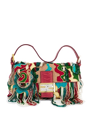 Fendi Beaded Fringe Baguette Shoulder Bag FWRD Renew