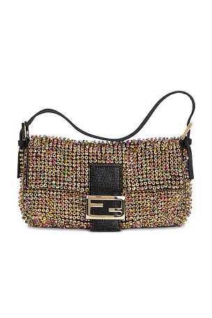 Fendi Limited Edition Rainbow Beaded Baguette Shoulder Bag FWRD Renew