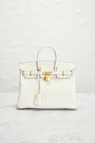FWRD Renew Hermes Togo Birkin 25 Handbag in White