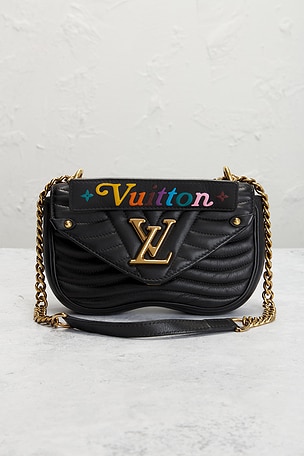 FWRD Renew Louis Vuitton New Wave Chain PM Shoulder Bag in Black
