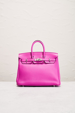 FWRD Renew Hermes Taurillon Clemence Birkin 25 Handbag in Purple