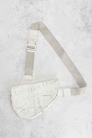FWRD Renew Dior Newspaper Saddle Bag in White