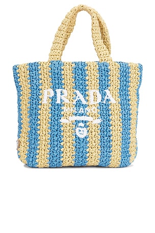 Prada Raffia Striped Tote Bag FWRD Renew