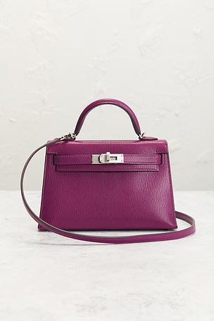 FWRD Renew Hermes Chevre Kelly 20 Handbag in Purple