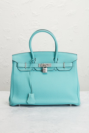 FWRD Renew Hermes Togo Birkin 30 Handbag in Blue