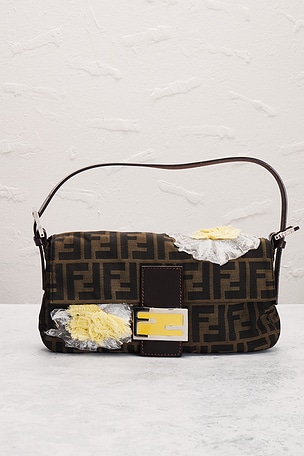FWRD Renew Fendi Zucca Mama Baguette Shoulder Bag in Brown