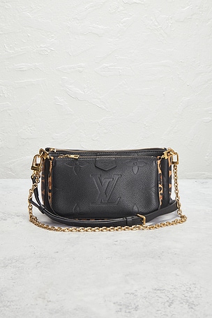 FWRD Renew Louis Vuitton Wild at Heart Leopard Pochette Accessoires Shoulder Bag in Black