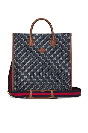 Gucci GG Denim Tote Bag FWRD Renew