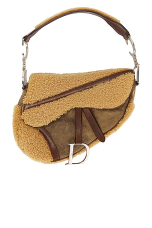 Dior Shearling Vintage Saddle Bag FWRD Renew