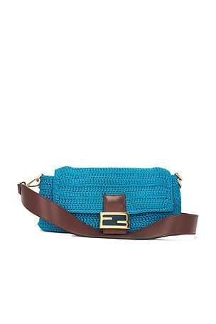 Fendi Raffia Crochet Baguette Shoulder Bag FWRD Renew