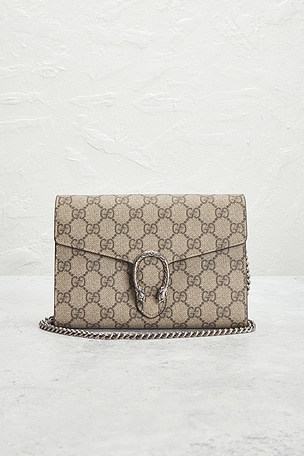 FWRD Renew Gucci Dionysus Wallet On Chain in Beige