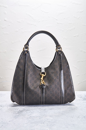 FWRD Renew Gucci Joy Bardot Hobo Bag in Brown