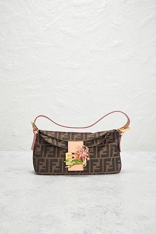 FWRD Renew Fendi Zucca Baguette Shoulder Bag