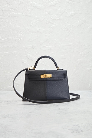 FWRD Renew Hermes Casaque Veau Epsom Kelly 20 Handbag in Navy
