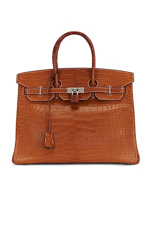 Hermes Fauve Matte Alligator Birkin 35 Handbag FWRD Renew