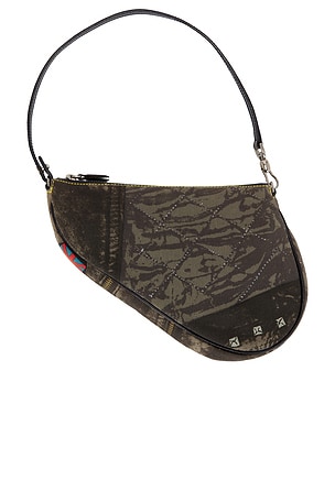 Dior Printed Denim Saddle Bag FWRD Renew