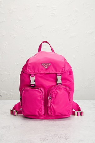 FWRD Renew Prada Tessuto Backpack in Pink