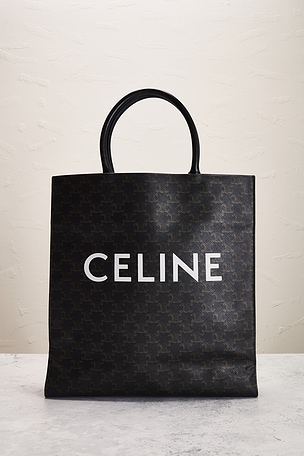 FWRD Renew Celine Triomphe Vertical Cabas Tote Bag in Black