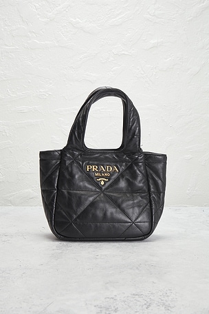 FWRD Renew Prada Nappa Tote Bag in Black