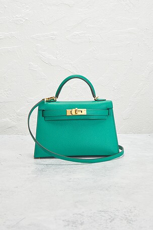 FWRD Renew Hermes Veau Epsom Kelly 20 Handbag in Green