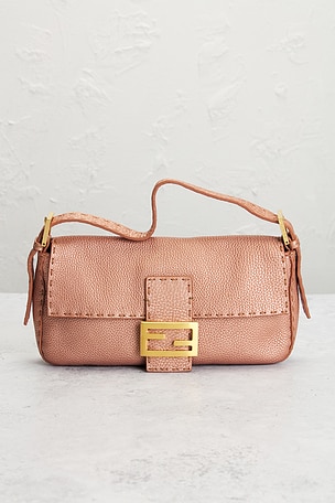 FWRD Renew Fendi Selleria Baguette Shoulder Bag in Pink