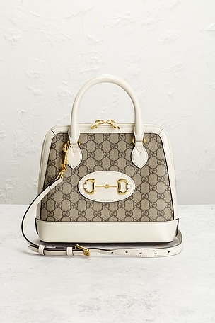 FWRD Renew Gucci Horsebit 1955 Handbag in Beige