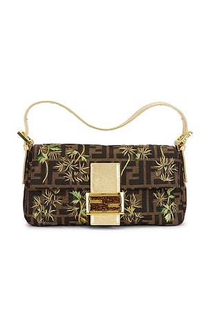 Fendi Zucca Palm Tree Baguette Shoulder Bag FWRD Renew