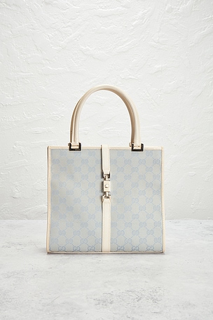 FWRD Renew Gucci Bardot Tote Bag in Baby Blue