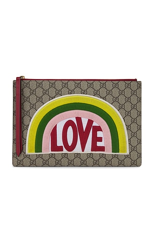 Gucci Rainbow Zip Clutch FWRD Renew