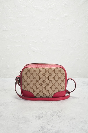 FWRD Renew Gucci Mini Bree Messenger Bag in Beige