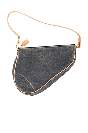Dior Denim Vintage Pochette Saddle Bag FWRD Renew