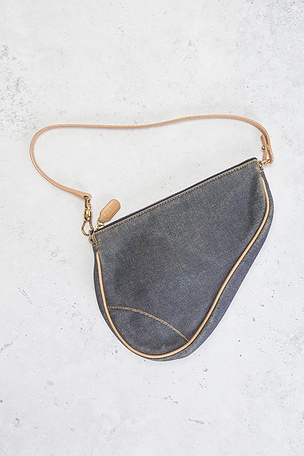 FWRD Renew Dior Denim Vintage Pochette Saddle Bag