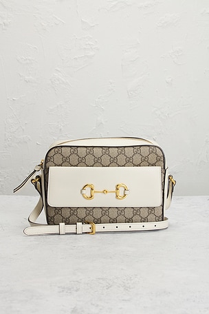 FWRD Renew Gucci Horsebit 1955 Shoulder Bag in Beige