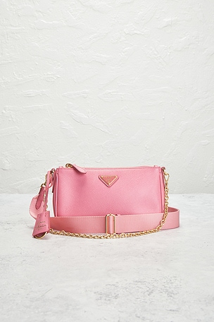 FWRD Renew Prada Saffiano Re-Edition 2000 Shoulder Bag in Pink