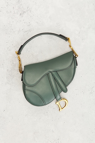 FWRD Renew Dior Saddle Bag in Green
