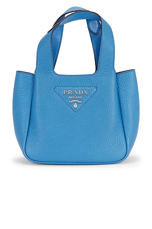 Prada Vitello Daino Logo Mini Tote Bag FWRD Renew