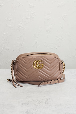 FWRD Renew Gucci GG Marmont Shoulder Bag in Pink