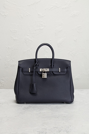 FWRD Renew Hermes Togo Birkin 25 Handbag in Navy