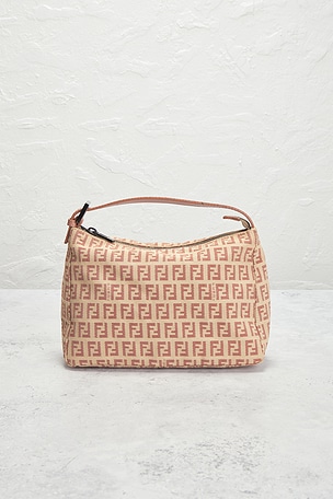 FWRD Renew Fendi Zucchino Vanity Handbag in Beige