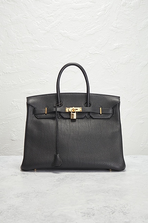 FWRD Renew Hermes Togo Birkin 35 Handbag in Black