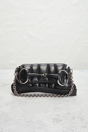 FWRD Renew Gucci Horsebit Clutch in Black