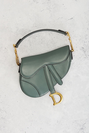 FWRD Renew Dior Saddle Bag in Green