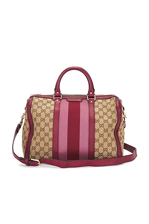 Gucci Vintage Web Boston Bag FWRD Renew