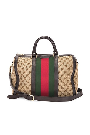 Gucci Vintage Web Boston Bag FWRD Renew