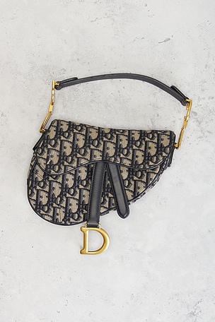 FWRD Renew Dior Trotter Oblique Mini Saddle Bag in Blue