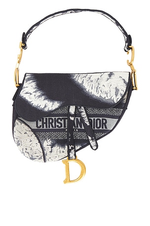Dior Saddle Bag in Navy & White FWRD Renew