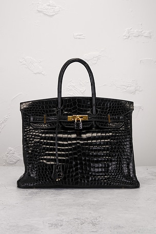 FWRD Renew Shiny Crocodile Hermes Birkin 35 Handbag